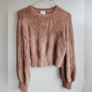 Aritzia Sunday Best Brown Cozy Fuzzy Knit Fall/Winter/Spring Kitten Crop Sweater